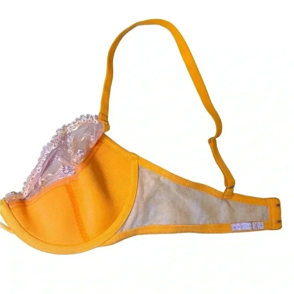 NEW Savage x Fenty Plunge Half Cup Lace Bra And Matching Panties Peach Orange - Picture 6 of 16